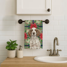 Load image into Gallery viewer, Liver Belton English Setter Christmas PoinsettIas Kitchen Towel