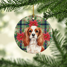 Load image into Gallery viewer, Blenheim English Toy Spaniel Christmas PoinsettIas Ceramic Ornament