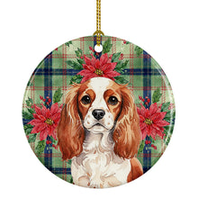 Load image into Gallery viewer, Blenheim English Toy Spaniel Christmas PoinsettIas Ceramic Ornament