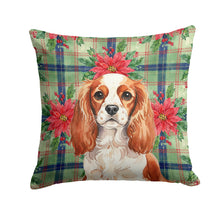 Load image into Gallery viewer, Blenheim English Toy Spaniel Christmas PoinsettIas Throw Pillow