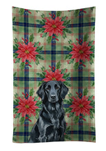 Load image into Gallery viewer, Black Flat-Coated Retriever Christmas PoinsettIas Kitchen Towel