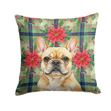 Load image into Gallery viewer, Fawn French Bulldog Christmas PoinsettIas Throw Pillow