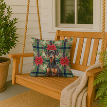 Load image into Gallery viewer, German Pinscher Christmas PoinsettIas Throw Pillow
