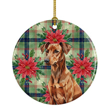 Load image into Gallery viewer, Red German Pinscher Christmas PoinsettIas Ceramic Ornament