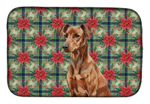 Load image into Gallery viewer, Red German Pinscher Christmas PoinsettIas Dish Drying Mat