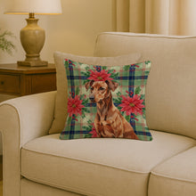 Load image into Gallery viewer, Red German Pinscher Christmas PoinsettIas Throw Pillow