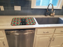 Load image into Gallery viewer, Black German Shepherd Christmas PoinsettIas Dish Drying Mat