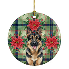Load image into Gallery viewer, German Shepherd Christmas PoinsettIas Ceramic Ornament