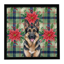 Load image into Gallery viewer, German Shepherd Christmas PoinsettIas Framed Metal Print