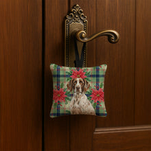 Load image into Gallery viewer, German Shorthaired Pointer Christmas PoinsettIas Hanging Square Fabric Ornament 3.5 x 3.5