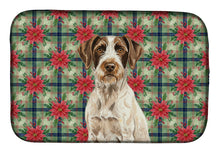 Load image into Gallery viewer, Liver and White German Wirehaired Pointer Christmas PoinsettIas Dish Drying Mat