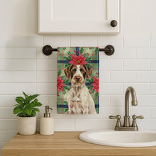 Load image into Gallery viewer, Liver and White German Wirehaired Pointer Christmas PoinsettIas Kitchen Towel