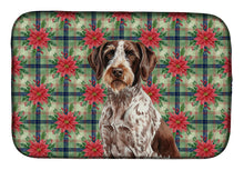 Load image into Gallery viewer, Roan German Wirehaired Pointer Christmas PoinsettIas Dish Drying Mat