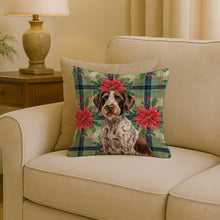 Load image into Gallery viewer, Roan German Wirehaired Pointer Christmas PoinsettIas Throw Pillow