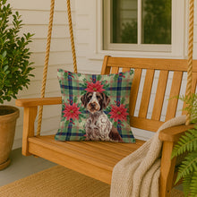 Load image into Gallery viewer, Roan German Wirehaired Pointer Christmas PoinsettIas Throw Pillow