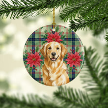 Load image into Gallery viewer, Golden Retriever Christmas PoinsettIas Ceramic Ornament