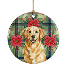 Load image into Gallery viewer, Golden Retriever Christmas PoinsettIas Ceramic Ornament