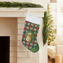 Load image into Gallery viewer, Golden Retriever Christmas PoinsettIas Holiday Stocking
