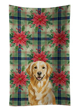 Load image into Gallery viewer, Golden Retriever Christmas PoinsettIas Kitchen Towel