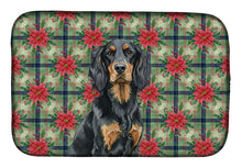 Load image into Gallery viewer, Gordon Setter Christmas PoinsettIas Dish Drying Mat