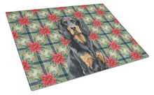 Load image into Gallery viewer, Gordon Setter Christmas PoinsettIas Glass Cutting Board