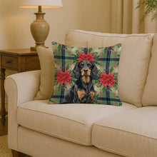 Load image into Gallery viewer, Gordon Setter Christmas PoinsettIas Throw Pillow