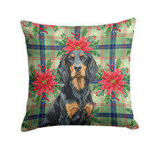 Load image into Gallery viewer, Gordon Setter Christmas PoinsettIas Throw Pillow
