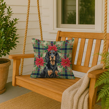 Load image into Gallery viewer, Gordon Setter Christmas PoinsettIas Throw Pillow