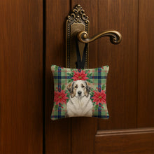 Load image into Gallery viewer, Badger Great Pyrenees Christmas PoinsettIas Hanging Square Fabric Ornament 3.5 x 3.5