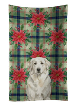 Load image into Gallery viewer, White Great Pyrenees Christmas PoinsettIas Kitchen Towel