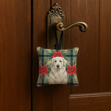 Load image into Gallery viewer, White Great Pyrenees Christmas PoinsettIas Hanging Square Fabric Ornament 3.5 x 3.5