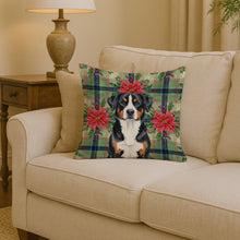 Load image into Gallery viewer, Greater Swiss Mountain Dog Christmas PoinsettIas Throw Pillow