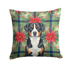 Load image into Gallery viewer, Greater Swiss Mountain Dog Christmas PoinsettIas Throw Pillow