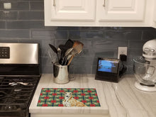 Load image into Gallery viewer, Fawn Greyhound Christmas PoinsettIas Glass Cutting Board