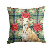 Load image into Gallery viewer, Fawn Greyhound Christmas PoinsettIas Throw Pillow