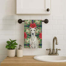 Load image into Gallery viewer, White Greyhound Christmas PoinsettIas Kitchen Towel