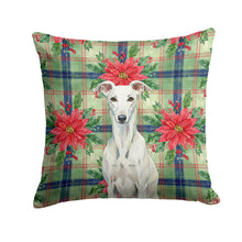 Load image into Gallery viewer, White Greyhound Christmas PoinsettIas Throw Pillow