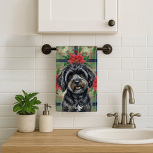 Load image into Gallery viewer, Black Havanese Christmas PoinsettIas Kitchen Towel
