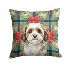 Load image into Gallery viewer, Parti-color Havanese Christmas PoinsettIas Throw Pillow