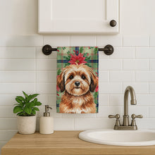 Load image into Gallery viewer, Sable Havanese Christmas PoinsettIas Kitchen Towel