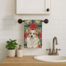 Load image into Gallery viewer, Tan Icelandic Sheepdog Christmas PoinsettIas Kitchen Towel