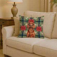 Load image into Gallery viewer, Irish Setter Christmas PoinsettIas Throw Pillow