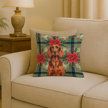 Load image into Gallery viewer, Irish Setter Christmas PoinsettIas Throw Pillow