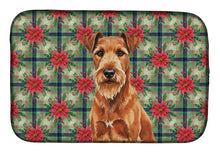 Load image into Gallery viewer, Irish Terrier Christmas PoinsettIas Dish Drying Mat