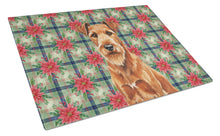 Load image into Gallery viewer, Irish Terrier Christmas PoinsettIas Glass Cutting Board