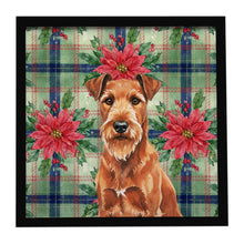 Load image into Gallery viewer, Irish Terrier Christmas PoinsettIas Framed Metal Print