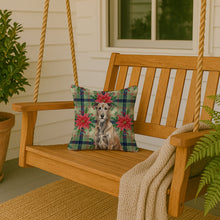Load image into Gallery viewer, Brindle Irish Wolfhound Christmas PoinsettIas Throw Pillow