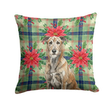 Load image into Gallery viewer, Brindle Irish Wolfhound Christmas PoinsettIas Throw Pillow