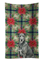 Load image into Gallery viewer, Gray Irish Wolfhound Christmas PoinsettIas Kitchen Towel