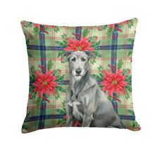 Load image into Gallery viewer, Gray Irish Wolfhound Christmas PoinsettIas Throw Pillow